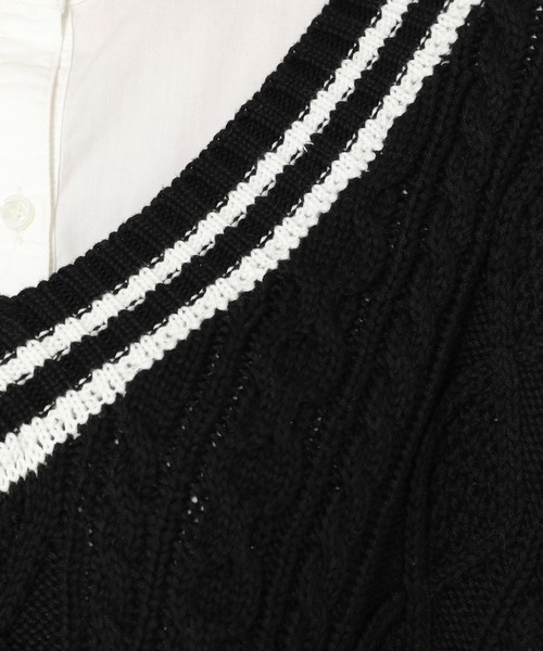 mysty woman（ミスティウーマン）の「チルデンケーブルベスト 269887（ベスト・レディース・ブラック/オフホワイト/ライトベージュ・FREE）」の10枚目の写真