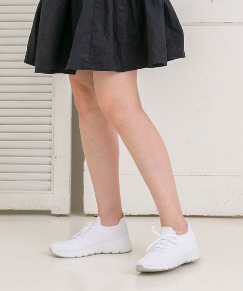attagirl(アタガール)の「クッションソールニットスニーカー(スニーカー・レディース・ブラック/ピンク/グレー/ホワイト・LL/S/L/M)」の11枚目の写真