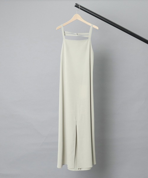 FEMMENT(ファモン)の「【 FEMMENT / ファモン 】 Dry polyester camisole dress / キャミソールドレス(ワンピース・レディース・ダークグレー/ライトカーキ・1)」の2枚目の写真
