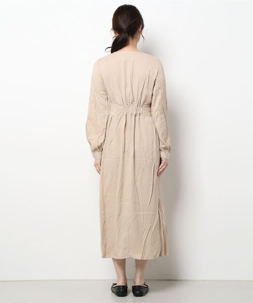 mysty woman（ミスティウーマン）の「ステッチパフワンピース 267035（ワンピース・レディース・ベージュ/ネイビー/グレー・FREE）」の4枚目の写真