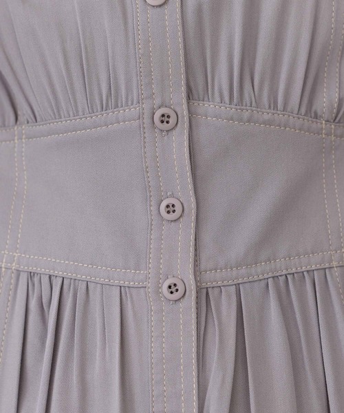 mysty woman（ミスティウーマン）の「ステッチパフワンピース 267035（ワンピース・レディース・ベージュ/ネイビー/グレー・FREE）」の20枚目の写真