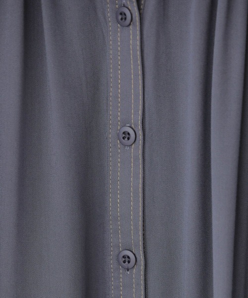 mysty woman（ミスティウーマン）の「ステッチパフワンピース 267035（ワンピース・レディース・ベージュ/ネイビー/グレー・FREE）」の22枚目の写真