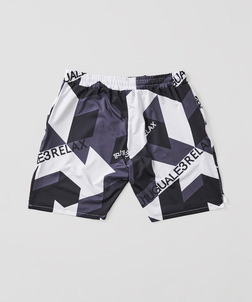 1piu1uguale3 RELAX（ウノピュウノウグァーレトレリラックス）の「【1PIU1UGUALE3 RELAX】GEOMETRIC RASH GUARD SHORTS / ラッシュガードショーツ（ラッシュガード・メンズ・ブラック系1/サックスブルー系・MEDIUM/X-LARGE/LARGE）」の5枚目の写真