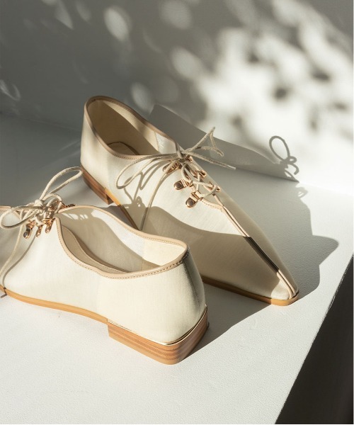 RANDA（ランダ）の「シアーレースアップシューズ（ドレスシューズ・レディース・ブラック/ブラウン/アイボリー・LL/S/M/L）」の4枚目の写真