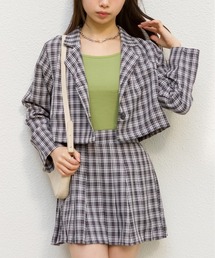 チェックプリーツミニセットアップ