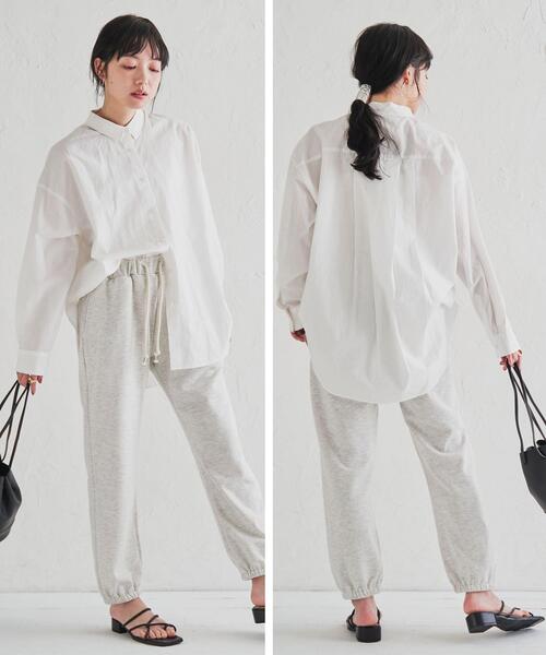 coen（コーエン）の「フレンチリネンMIXレギュラーシャツ（シャツ/ブラウス・レディース・その他1/その他3/ライトグレー/オフホワイト・LARGE/MEDIUM）」の10枚目の写真