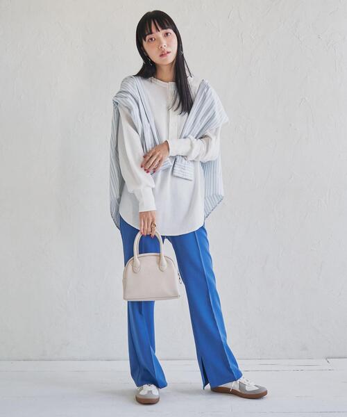 coen（コーエン）の「フレンチリネンMIXレギュラーシャツ（シャツ/ブラウス・レディース・その他1/その他3/ライトグレー/オフホワイト・LARGE/MEDIUM）」の18枚目の写真