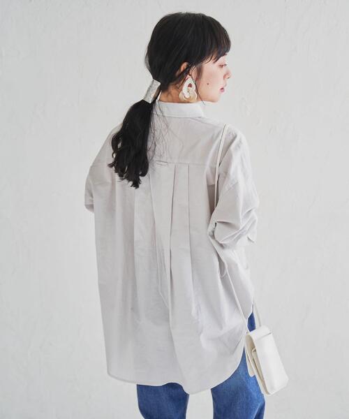 coen（コーエン）の「フレンチリネンMIXレギュラーシャツ（シャツ/ブラウス・レディース・その他1/その他3/ライトグレー/オフホワイト・LARGE/MEDIUM）」の14枚目の写真