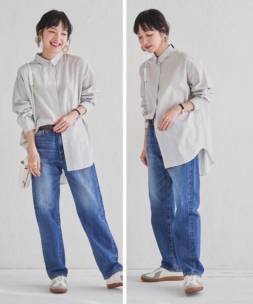 coen（コーエン）の「フレンチリネンMIXレギュラーシャツ（シャツ/ブラウス・レディース・その他1/その他3/ライトグレー/オフホワイト・LARGE/MEDIUM）」の22枚目の写真