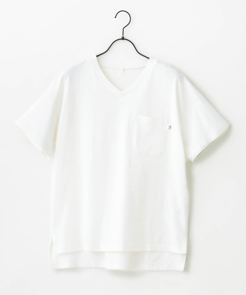 anown(アノン)の「Vネック半袖アソートTシャツ(Tシャツ/カットソー・レディース・ブラック/アイボリー/スモークピンク/ベージュ系/ネイビー系・FREE)」の8枚目の写真