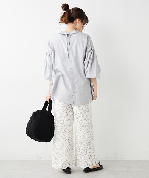 PUAL CE CIN（ピュアルセシン）の「シアー袖ボリュームブラウス（シャツ/ブラウス・レディース・ホワイト/ブラック/グレー・FREE）」の19枚目の写真