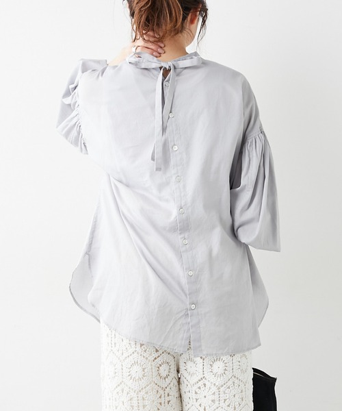 PUAL CE CIN（ピュアルセシン）の「シアー袖ボリュームブラウス（シャツ/ブラウス・レディース・ホワイト/ブラック/グレー・FREE）」の15枚目の写真