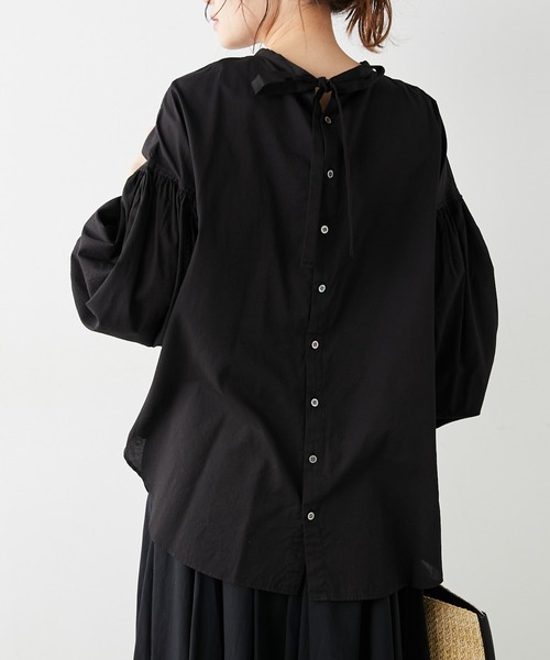 PUAL CE CIN（ピュアルセシン）の「シアー袖ボリュームブラウス（シャツ/ブラウス・レディース・ホワイト/ブラック/グレー・FREE）」の17枚目の写真