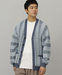 BEAMS HEART / レトロ ジャガード ビッグ カーディガン