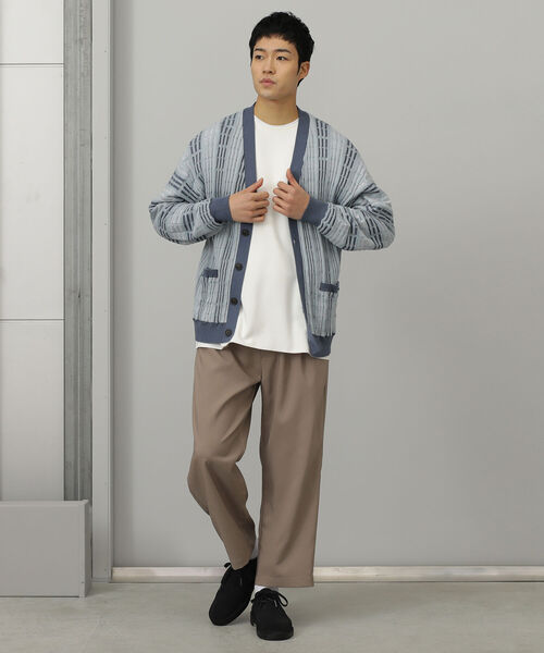 BEAMS HEART（ビームスハート）の「BEAMS HEART / レトロ ジャガード ビッグ カーディガン（カーディガン/ボレロ・メンズ・ブルー系その他/ブラック・MEDIUM/LARGE/SMALL）」の11枚目の写真