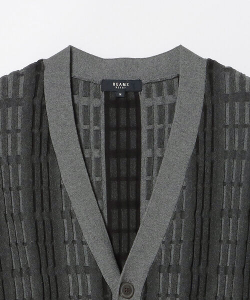 BEAMS HEART（ビームスハート）の「BEAMS HEART / レトロ ジャガード ビッグ カーディガン（カーディガン/ボレロ・メンズ・ブルー系その他/ブラック・MEDIUM/LARGE/SMALL）」の6枚目の写真