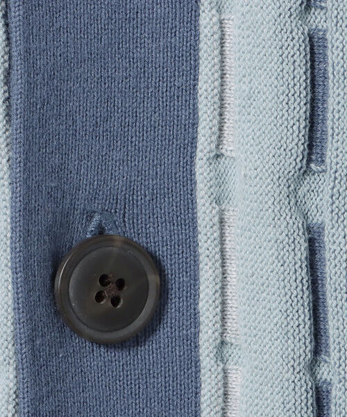 BEAMS HEART（ビームスハート）の「BEAMS HEART / レトロ ジャガード ビッグ カーディガン（カーディガン/ボレロ・メンズ・ブルー系その他/ブラック・MEDIUM/LARGE/SMALL）」の22枚目の写真