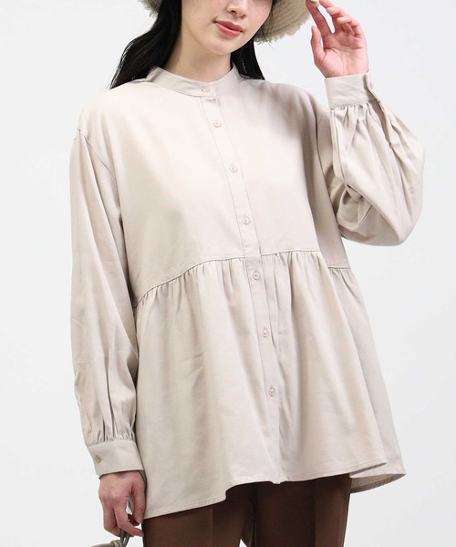 HONEYSUCKLE ROSE（ハニーサックルローズ）の「【HONEYSUCKLE ROSE】ティアードブラウス（シャツ/ブラウス・レディース・ライトベージュ/オフホワイト/ブラック・M/L）」の3枚目の写真