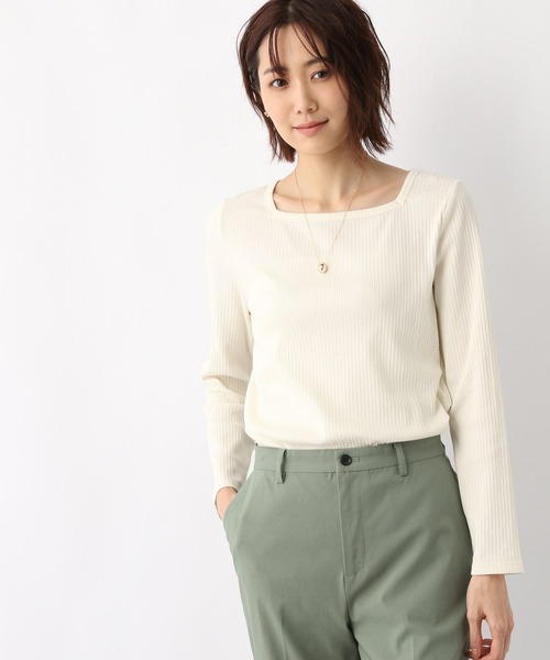 GLOBAL WORK(グローバルワーク)の「Beauteeスクエアプルオーバー長袖/259456(Tシャツ/カットソー・レディース・ブラック/オフホワイト/キャメル・MEDIUM/LARGE)」の8枚目の写真
