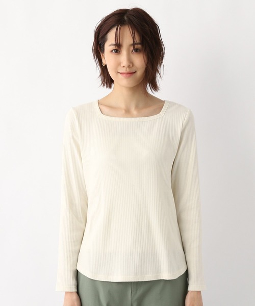 GLOBAL WORK(グローバルワーク)の「Beauteeスクエアプルオーバー長袖/259456(Tシャツ/カットソー・レディース・ブラック/オフホワイト/キャメル・MEDIUM/LARGE)」の12枚目の写真