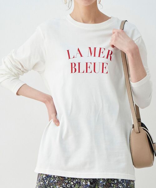 le.coeur blanc（ルクールブラン）の「LE MER ロゴプリントロングTシャツ（Tシャツ/カットソー・レディース・オフホワイト/ブラック系その他・38）」の13枚目の写真