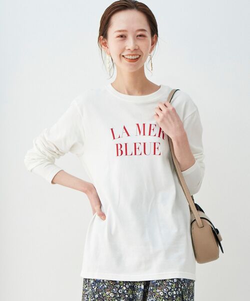 le.coeur blanc（ルクールブラン）の「LE MER ロゴプリントロングTシャツ（Tシャツ/カットソー・レディース・オフホワイト/ブラック系その他・38）」の14枚目の写真