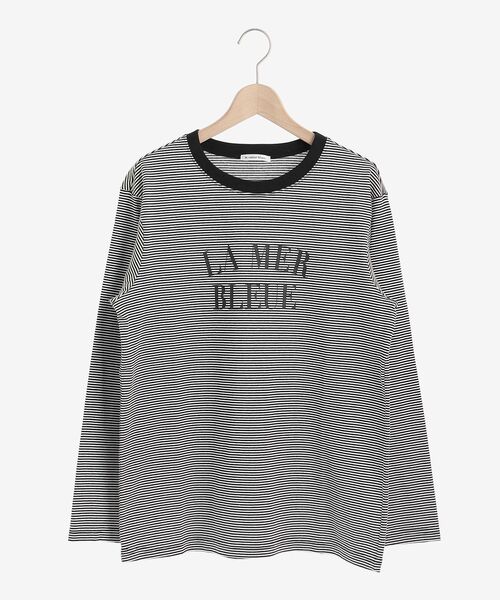 le.coeur blanc（ルクールブラン）の「LE MER ロゴプリントロングTシャツ（Tシャツ/カットソー・レディース・オフホワイト/ブラック系その他・38）」の21枚目の写真