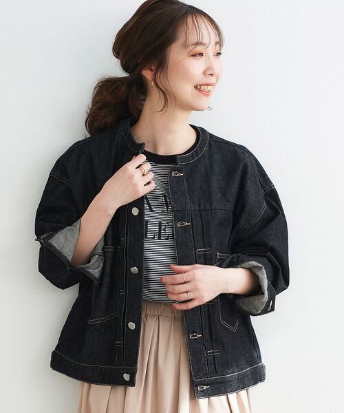 le.coeur blanc（ルクールブラン）の「LE MER ロゴプリントロングTシャツ（Tシャツ/カットソー・レディース・オフホワイト/ブラック系その他・38）」の3枚目の写真