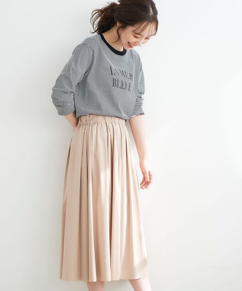 le.coeur blanc（ルクールブラン）の「LE MER ロゴプリントロングTシャツ（Tシャツ/カットソー・レディース・オフホワイト/ブラック系その他・38）」の5枚目の写真