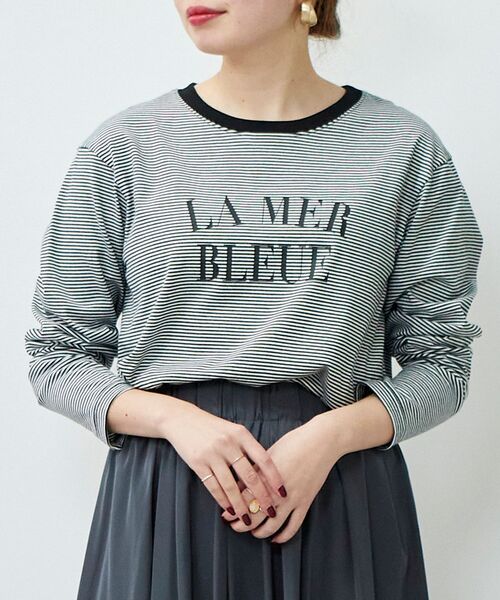 le.coeur blanc（ルクールブラン）の「LE MER ロゴプリントロングTシャツ（Tシャツ/カットソー・レディース・オフホワイト/ブラック系その他・38）」の6枚目の写真