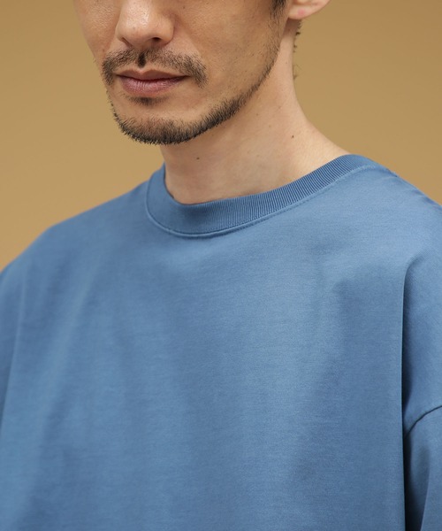 NANO universe（ナノユニバース）の「LB.03/オーバーダイロングスリーブ（Tシャツ/カットソー・メンズ・ブルー/ホワイト/カーキ・S/L/M）」の6枚目の写真