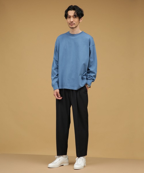 NANO universe（ナノユニバース）の「LB.03/オーバーダイロングスリーブ（Tシャツ/カットソー・メンズ・ブルー/ホワイト/カーキ・S/L/M）」の5枚目の写真