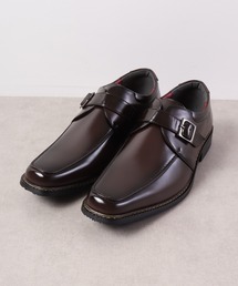 KW-SELECT 防水 防滑 幅広3E ローヒールビジネスシューズ モンクストラップ TK192