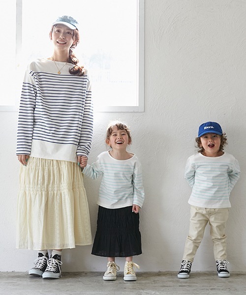 petit main（プティマイン）の「【リンク】パネルボーダーTシャツ（Tシャツ/カットソー・キッズ・レッド/ブルー/エメラルド・80ｃｍ/90cm/110cm/120cm/130cm/100cm）」の17枚目の写真