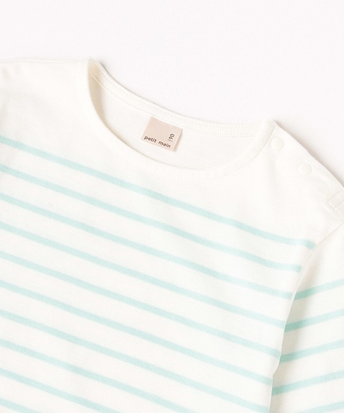 petit main（プティマイン）の「【リンク】パネルボーダーTシャツ（Tシャツ/カットソー・キッズ・レッド/ブルー/エメラルド・80ｃｍ/90cm/110cm/120cm/130cm/100cm）」の6枚目の写真