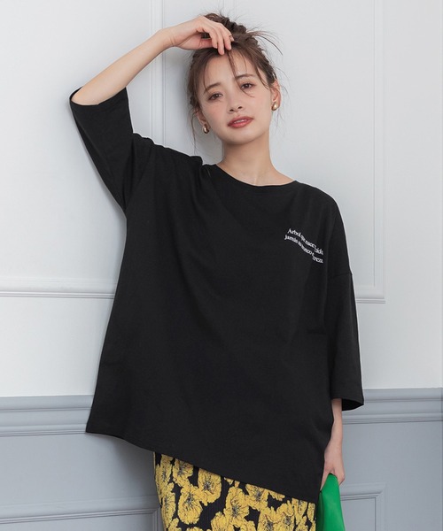 coca（coca）（コカ）の「バックプリントビッグTEE（Tシャツ/カットソー・レディース・ホワイト/ブラック・ONE SIZE）」の2枚目の写真
