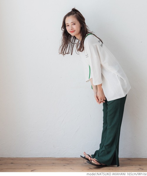 coca（coca）（コカ）の「バックプリントビッグTEE（Tシャツ/カットソー・レディース・ホワイト/ブラック・ONE SIZE）」の9枚目の写真