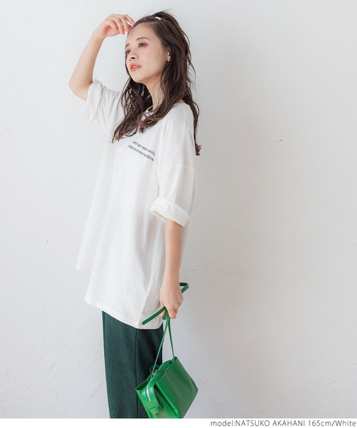 coca（coca）（コカ）の「バックプリントビッグTEE（Tシャツ/カットソー・レディース・ホワイト/ブラック・ONE SIZE）」の7枚目の写真