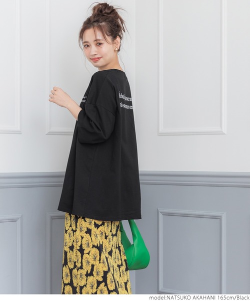 coca（coca）（コカ）の「バックプリントビッグTEE（Tシャツ/カットソー・レディース・ホワイト/ブラック・ONE SIZE）」の8枚目の写真