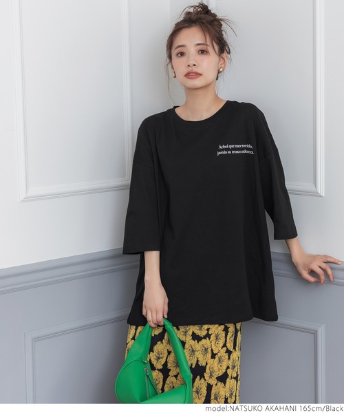 coca（coca）（コカ）の「バックプリントビッグTEE（Tシャツ/カットソー・レディース・ホワイト/ブラック・ONE SIZE）」の10枚目の写真