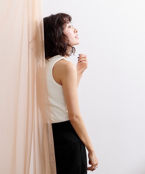 UR'S（ユアーズ）の「ｱﾒﾘｶﾝｽﾘｰﾌﾞﾀﾝｸﾄｯﾌﾟ（タンクトップ・レディース・ホワイト/ブラック/カーキ/オレンジ・S/M/L）」の8枚目の写真