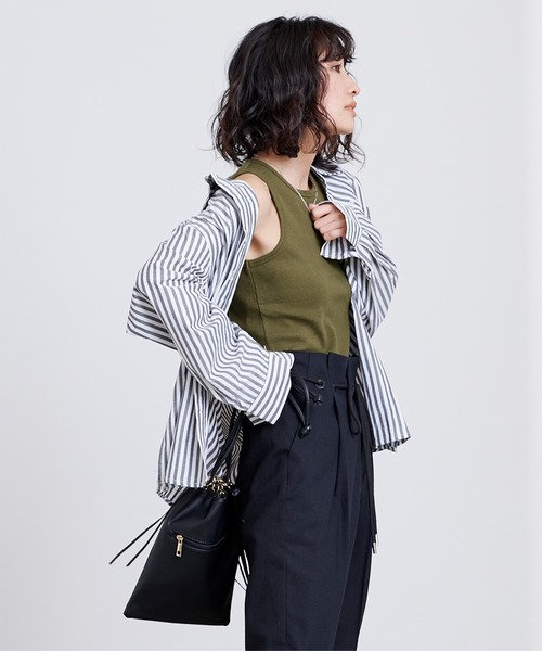 UR'S（ユアーズ）の「ｱﾒﾘｶﾝｽﾘｰﾌﾞﾀﾝｸﾄｯﾌﾟ（タンクトップ・レディース・ホワイト/ブラック/カーキ/オレンジ・S/M/L）」の18枚目の写真