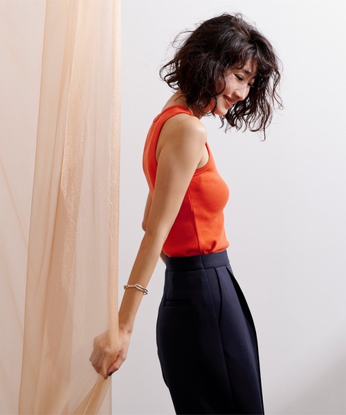 UR'S（ユアーズ）の「ｱﾒﾘｶﾝｽﾘｰﾌﾞﾀﾝｸﾄｯﾌﾟ（タンクトップ・レディース・ホワイト/ブラック/カーキ/オレンジ・S/M/L）」の6枚目の写真