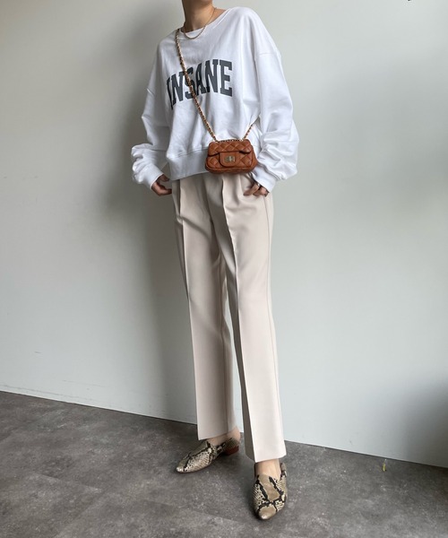 DouDou(ドゥドゥ)の「センタープレスソフトテーパードパンツ(その他パンツ・レディース・ブラック/グリーン/グレイッシュベージュ・38/36)」の13枚目の写真