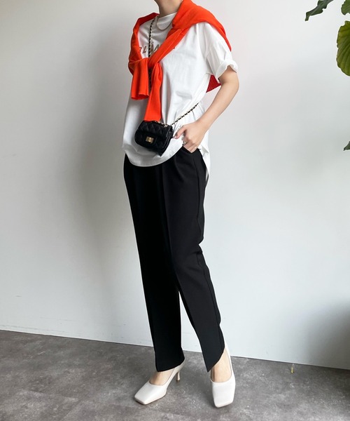 DouDou(ドゥドゥ)の「センタープレスソフトテーパードパンツ(その他パンツ・レディース・ブラック/グリーン/グレイッシュベージュ・38/36)」の14枚目の写真