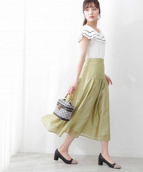 PROPORTION BODY DRESSING（プロポーションボディドレッシング）の「切替ギャザースカート / 1212120502（スカート・レディース・ブルー/ブラック系その他/イエロー系その他・SMALL/MEDIUM）」の13枚目の写真