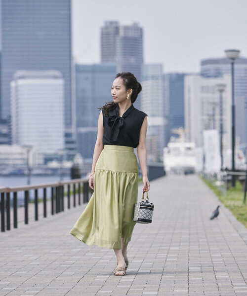 PROPORTION BODY DRESSING（プロポーションボディドレッシング）の「切替ギャザースカート / 1212120502（スカート・レディース・ブルー/ブラック系その他/イエロー系その他・SMALL/MEDIUM）」の14枚目の写真