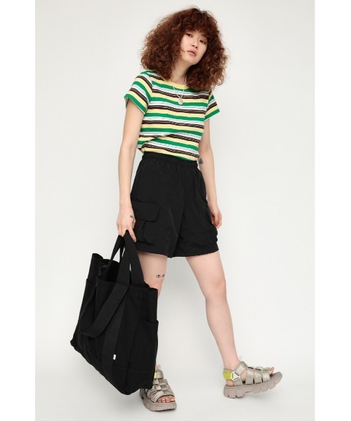 SLY(スライ)の「LIMITED ITEM WASHED CANVAS BAG キャンバス バッグ(トートバッグ・レディース・ブラック/グリーン・FREE)」の11枚目の写真