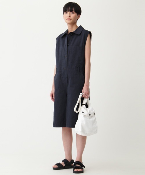 MHL.（エムエイチエル）の「WASHED VINTAGE COTTON POPLIN（トートバッグ・レディース・ホワイト/ブラック・FREE）」の3枚目の写真