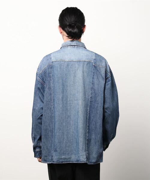 ALLSAINTS（オールセインツ）の「LATE DENIM PATCHWORK SHIRT | LATE デニム パッチワーク シャツ（シャツ/ブラウス・メンズ・インディゴブルー・S/XS/M）」の7枚目の写真